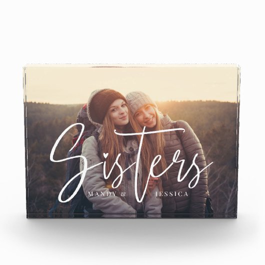 シスタースクリプトタイポグラフィーオーバーレイファミリーメモリーズ フォトブロック (正面)