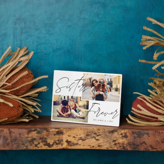 シスターススクリプトオーバーレイ、複数の写真トレンディー フォトプラーク (側面)