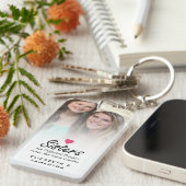 シスターススクリプト引用文ホットピンクハートフォトキープサケ キーホルダー (正面右)