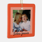 シスタースツートーンオレンジ枠付きフォトオーナメント セラミックオーナメント (右)