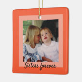 シスタースツートーンオレンジ枠付きフォトオーナメント セラミックオーナメント (左)
