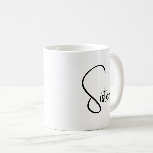 シスタースファミリー最高のフレンズホワイトコーヒーマグ コーヒーマグカップ (正面右)