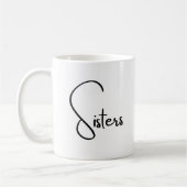 シスタースファミリー最高のフレンズホワイトコーヒーマグ コーヒーマグカップ (左)