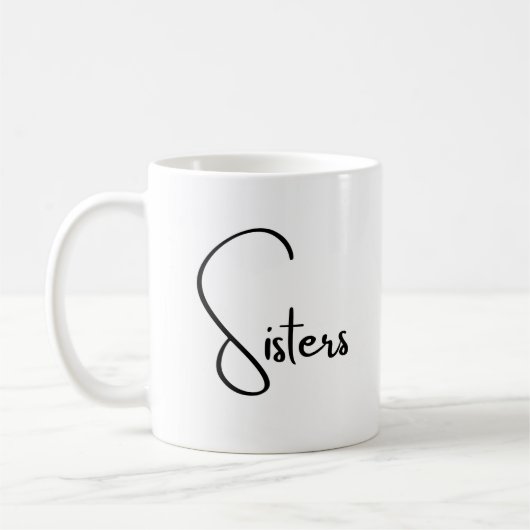 シスタースファミリー最高のフレンズホワイトコーヒーマグ コーヒーマグカップ (左)