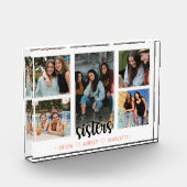 シスタースフォトコラージュ5枚の写真とカスタム文字 フォトブロック (左)