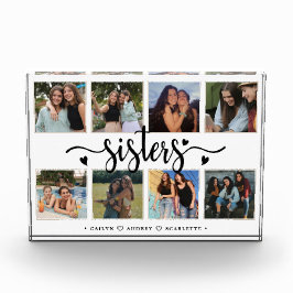 シスタースフォトコラージュ8枚の写真とカスタム文字 フォトブロック