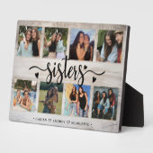 シスタースフォトコラージュ8枚の写真とカスタム文字 フォトプラーク (側面)