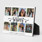 シスタースフォトコラージュ8枚の写真とカスタム文字 フォトプラーク (側面)