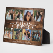 シスタースフォトコラージュ8枚の写真とカスタム文字 フォトプラーク (側面)