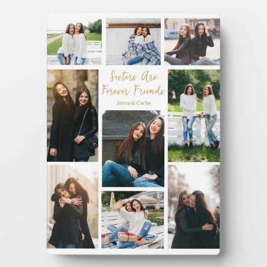 シスタースフォーエバーフレンズコラージュカスタム引用文写真 フォトプラーク (正面)