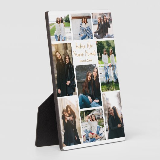 シスタースフォーエバーフレンズコラージュカスタム引用文写真 フォトプラーク (側面)