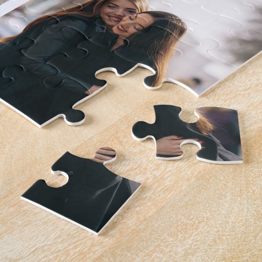 シスタースフォーエバーフレンズフォトコラージュカスタム引用文 ジグソーパズル (側面)