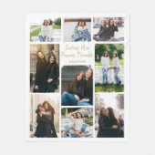 シスタースフォーエバーフレンズフォトコラージュカスタム引用文 フリースブランケット (正面)