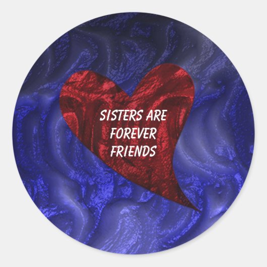 シスタースフォーエバーフレンズ絵を描ハート兄弟姉妹 ラウンドシール (正面)