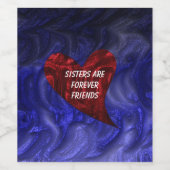 シスタースフォーエバーフレンズ絵を描ハート兄弟姉妹 ワインラベル (シングルラベル)