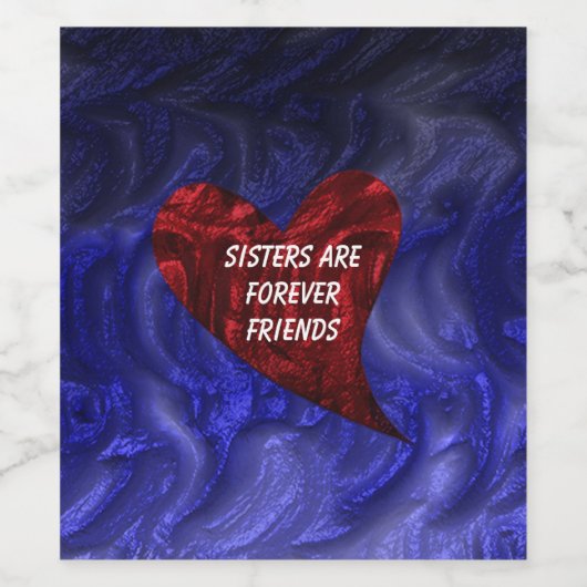 シスタースフォーエバーフレンズ絵を描ハート兄弟姉妹 ワインラベル (シングルラベル)