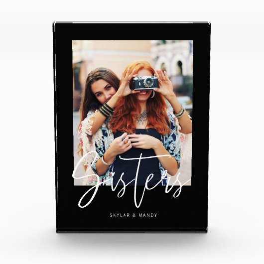 シスタースブラシスクリプトモダンフォトレイアウトブラック フォトブロック (正面)