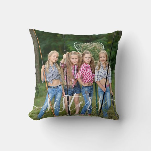 シスタースホワイトスクリプトオーバーレイ2 パーソナライズされた枚 クッション (正面)