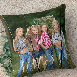 シスタースホワイトスクリプトオーバーレイ2 パーソナライズされた枚 クッション