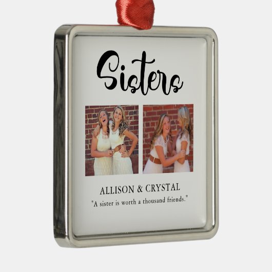 シスタースライク2フォトコラージュ引用文兄弟姉妹 メタルオーナメント (右)