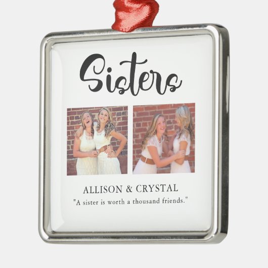 シスタースライク2フォトコラージュ引用文兄弟姉妹 メタルオーナメント (左)