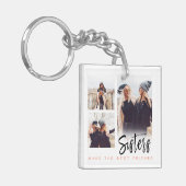 シスターズがフレン最高のズのおもしろい写真コラージュ キーホルダー (正面左)