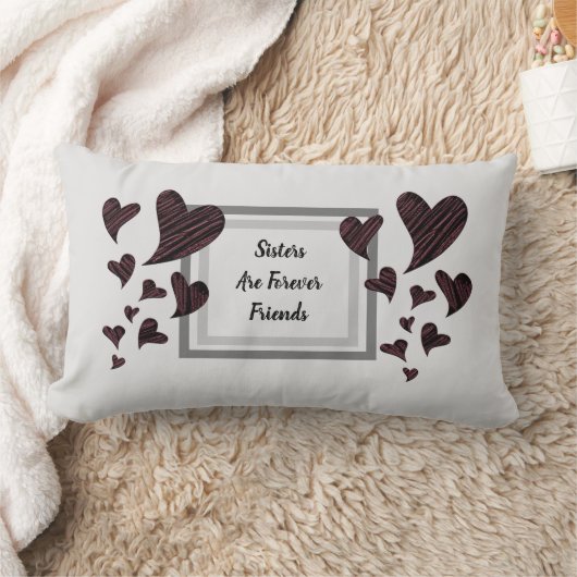 シスターズは永遠最高のの友友赤いハート記念 ランバークッション (ブランケット)