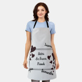 シスターズアフォーエバーフレンズ赤いハート兄弟姉妹 エプロン (着用した状態)