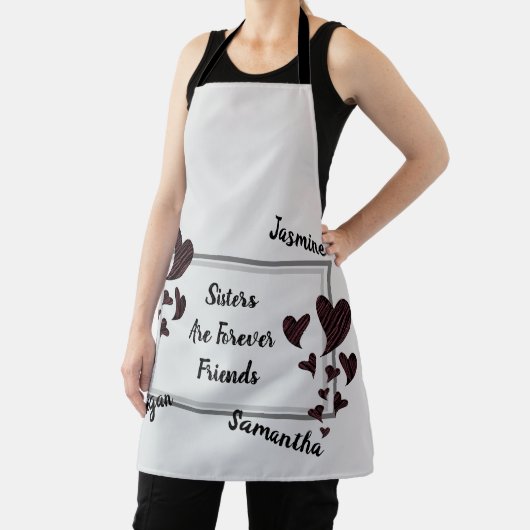シスターズアフォーエバーフレンズ赤いハート兄弟姉妹 エプロン (インサイチュ)