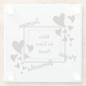 シスターズアフォーエバーフレンズ赤いハート兄弟姉妹 ガラスコースター (裏面)