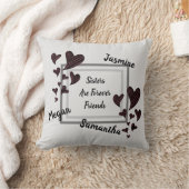 シスターズアフォーエバーフレンズ赤いハート兄弟姉妹 クッション (ブランケット)