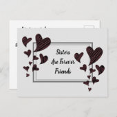 シスターズアフォーエバーフレンズ赤いハート兄弟姉妹 ポストカード (正面/裏面)