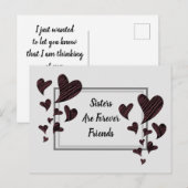 シスターズアフォーエバーフレンズ赤いハート兄弟姉妹 ポストカード (正面/裏面)