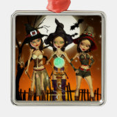 シスターズスリーウィッチスクエアシルバーオーナメント メタルオーナメント (正面)