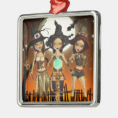 シスターズスリーウィッチスクエアシルバーオーナメント メタルオーナメント (左)