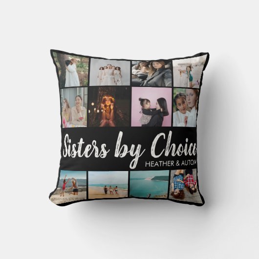 シスターズバイチョイスフォトコラージュパーソナライズされたBFF クッション (正面)