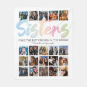 シスターズパステルレインボーフォト フリースブランケット (正面)