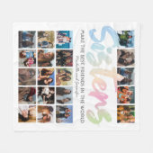 シスターズパステルレインボーフォト フリースブランケット (正面(横))