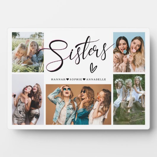 シスターズフォトコラージュタイポグラフィ フォトプラーク (正面)