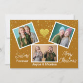 シスターズフォーエバークリスマスブラウンフォトコラージュ シーズンカード (正面)