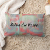 シスターズフォーエバーパステルバラ抽象芸術兄弟姉妹 ランバークッション (ブランケット)