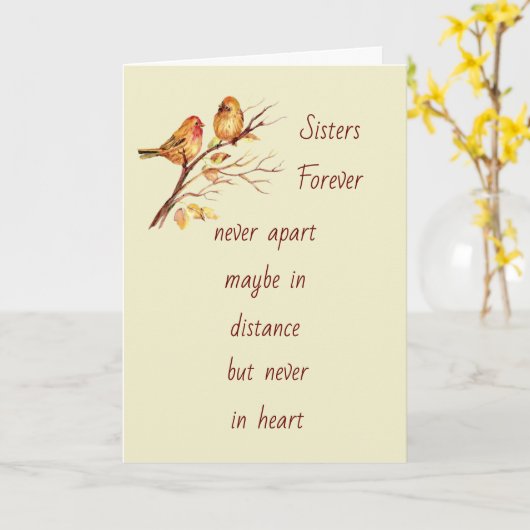 シスターズフォーエバーラブ感動的引用文 カード (黄色い花)