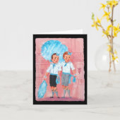 シスターズホワイトクリスマスムービー1954クリスマスススノーパジャム カード (黄色い花)