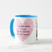 シスターズマグカップと写真と引用文ピンクハート マグカップ (正面左)