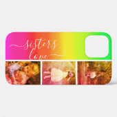 シスターズラブフォトコラージュテンプレートブライトレインボー Case-Mate iPhoneケース (裏面 (横))