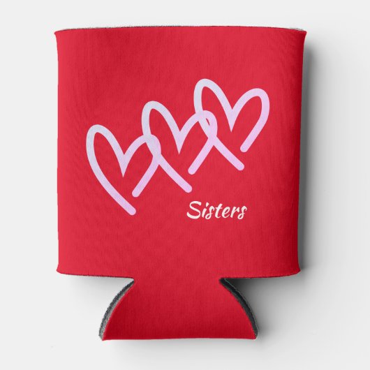 シスターズラブ赤いハートクーラーボックス 缶クーラー (正面)