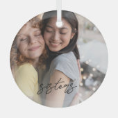 シスターズ記念クリスマスフォトオーナメント ガラスオーナメント (正面)