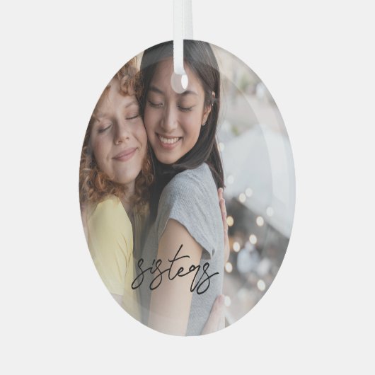 シスターズ記念クリスマスフォトオーナメント ガラスオーナメント (正面左)