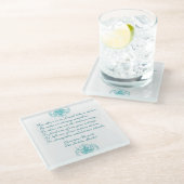 シスターズ詩byクリスティーナ・ロセッティ青いインク ガラスコースター (アングル)