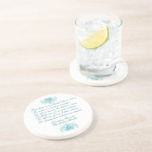 シスターズ詩byクリスティーナ・ロセッティinブルーインク コースター (側面)